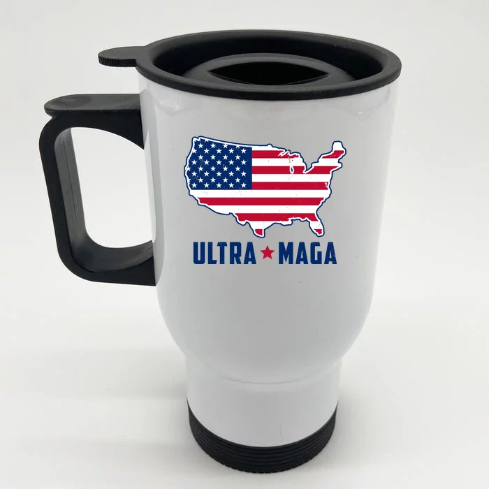 Ultra Maga United States Map Front & Back Stainless Steel Travel Mug