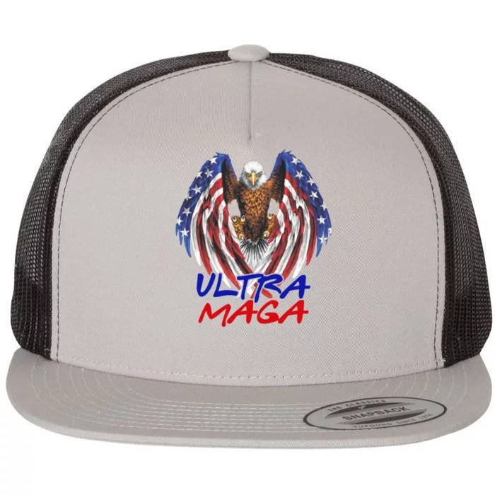 Ultra Maga USA Eagle Flat Bill Trucker Hat