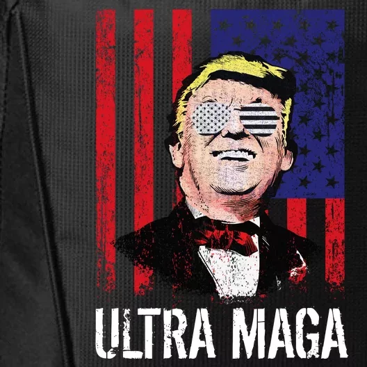 Ultra MAGA USA Flag Parody Trump 2024 Anti Biden City Backpack