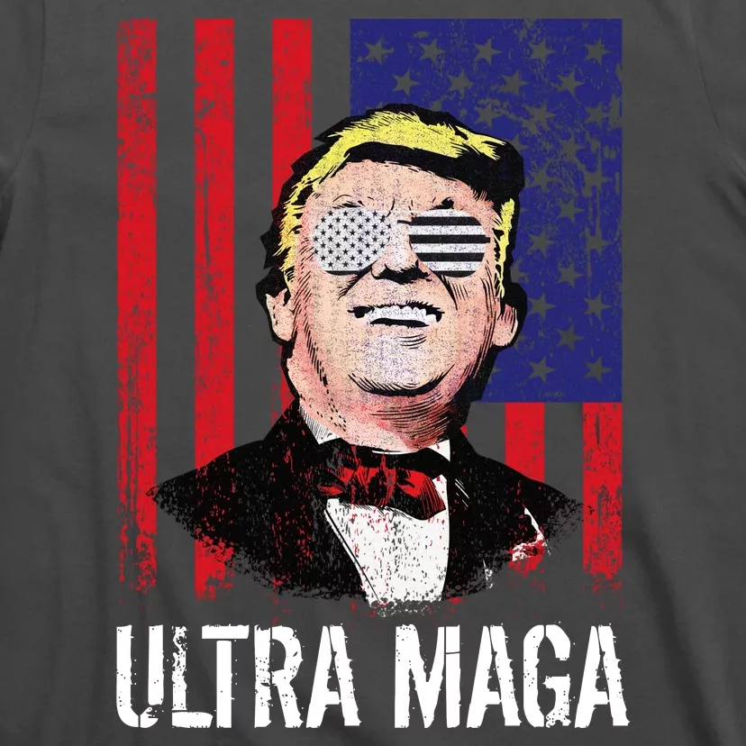 Ultra MAGA USA Flag Parody Trump 2024 Anti Biden T-Shirt