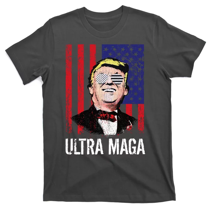 Ultra MAGA USA Flag Parody Trump 2024 Anti Biden T-Shirt