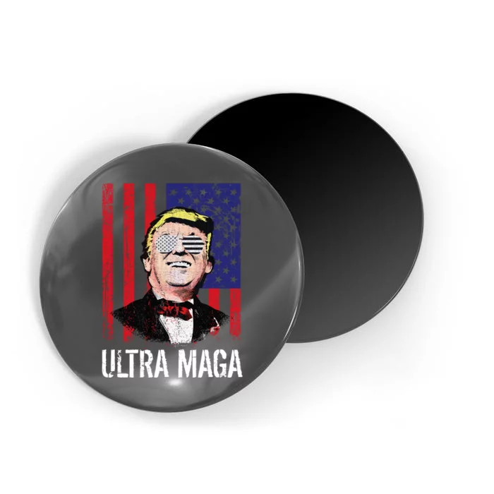 Ultra MAGA USA Flag Parody Trump 2024 Anti Biden Magnet