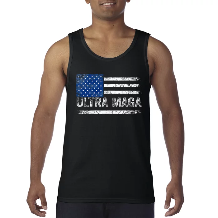 Ultra Maga Us Flag Usa Top American Ultra Mega Tank Top