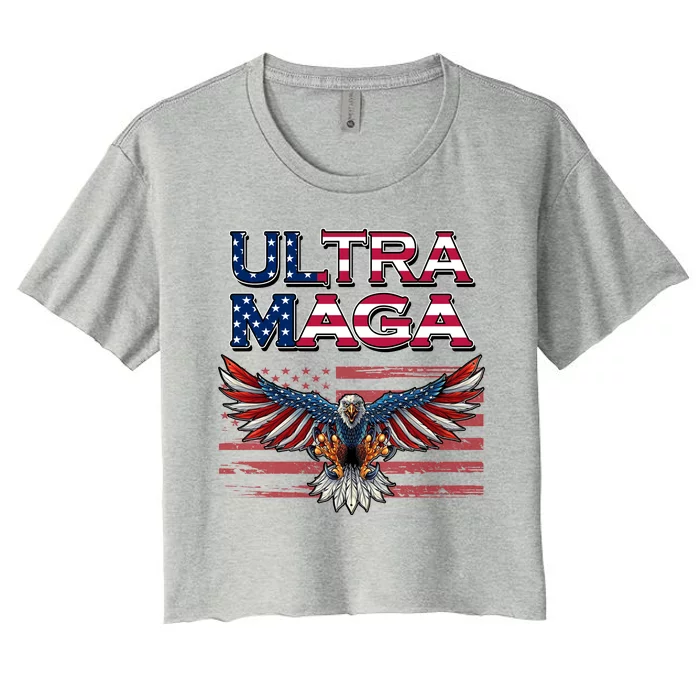 Ultra Maga USA Eagle Women's Crop Top Tee