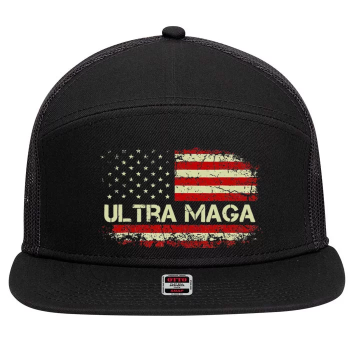 Ultra Maga Ultra Maga 7 Panel Mesh Trucker Snapback Hat