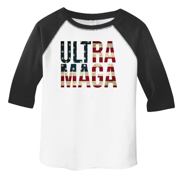 Ultra Maga USA Flag Toddler Fine Jersey T-Shirt