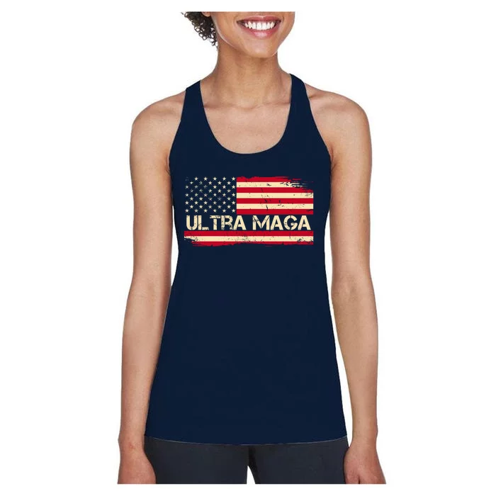 Ultra Maga Usa Vintage Flag Women's Racerback Tank