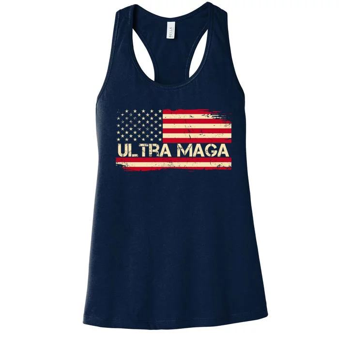 Ultra Maga Usa Vintage Flag Women's Racerback Tank