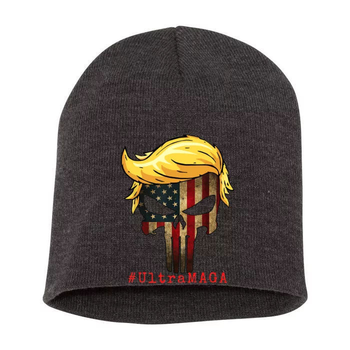 Ultra MAGA #UltraMAGA Punisher Trump Short Acrylic Beanie