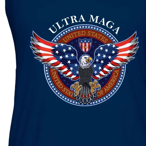 Ultra MAGA USA Eagle Crest Trump 2024 United States America Ladies Essential Flowy Tank