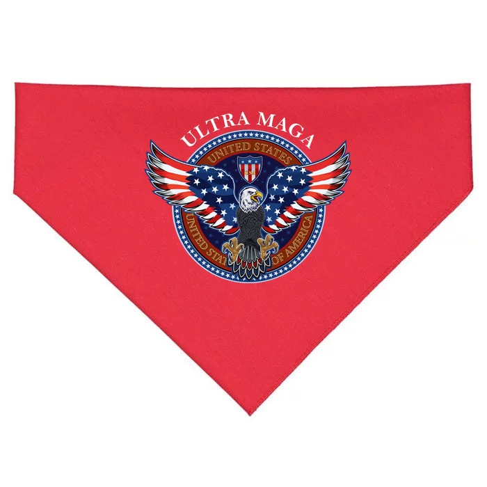 Ultra MAGA USA Eagle Crest Trump 2024 United States America USA-Made Doggie Bandana