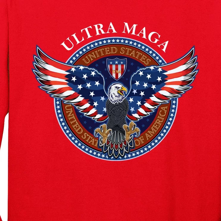 Ultra MAGA USA Eagle Crest Trump 2024 United States America Long Sleeve Shirt