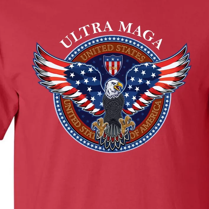 Ultra MAGA USA Eagle Crest Trump 2024 United States America Tall T-Shirt