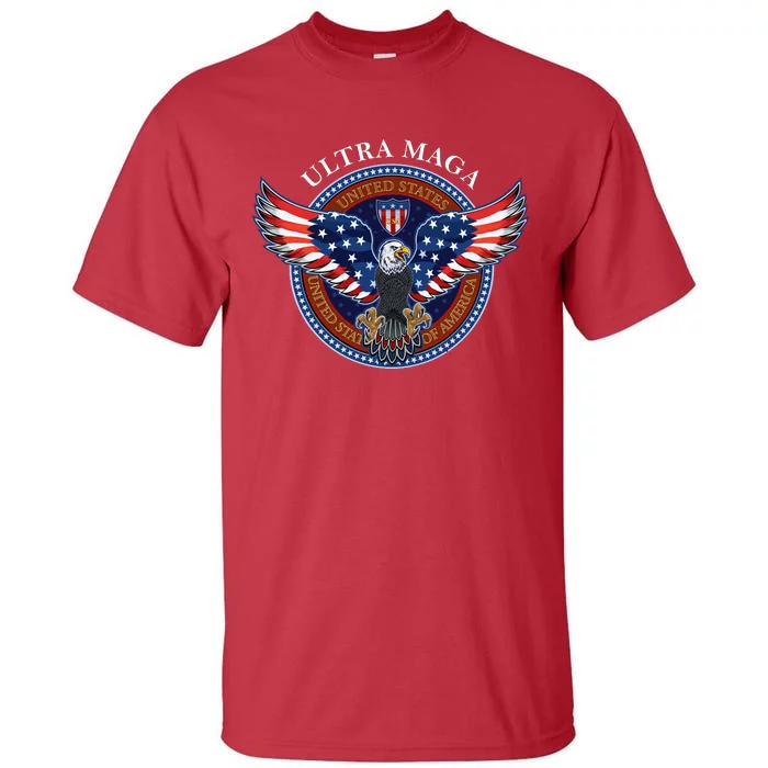 Ultra MAGA USA Eagle Crest Trump 2024 United States America Tall T-Shirt