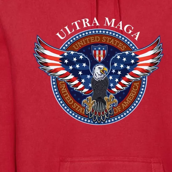 Ultra MAGA USA Eagle Crest Trump 2024 United States America Premium Hoodie