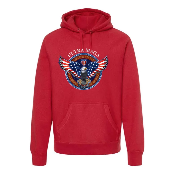 Ultra MAGA USA Eagle Crest Trump 2024 United States America Premium Hoodie