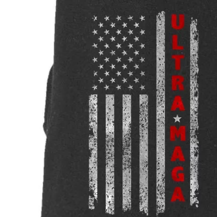 Ultra Maga US Flag American Patriotic Trump Supporter Doggie 3-End Fleece Hoodie