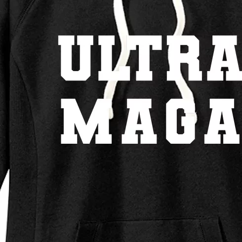 Ultra MAGA Varsity College Font Logo Women's Fleece Hoodie