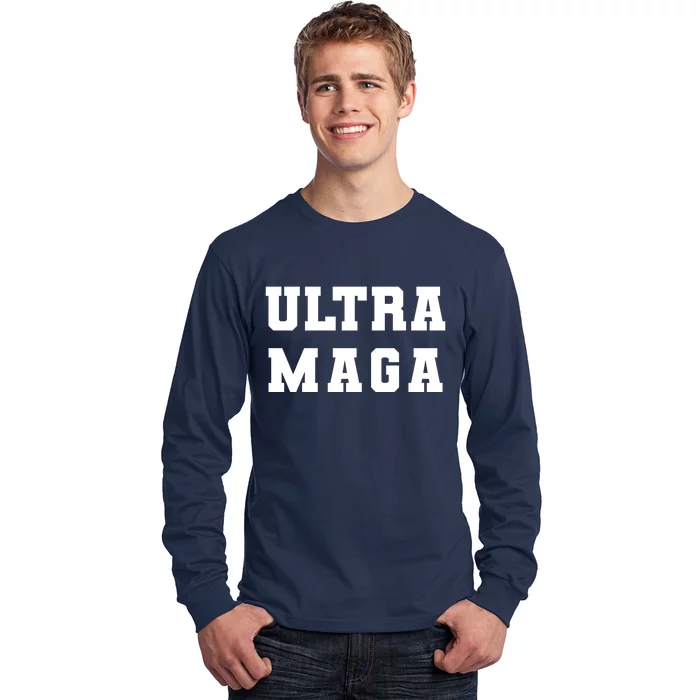 Ultra MAGA Varsity College Font Logo Long Sleeve Shirt