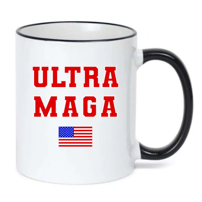 Ultra MAGA Varsity USA United States Flag Logo Black Color Changing Mug