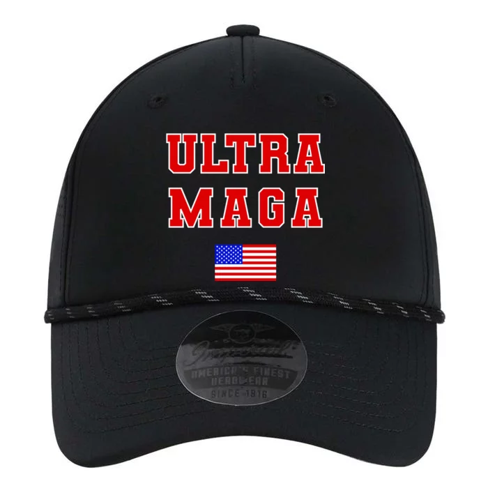 Ultra MAGA Varsity USA United States Flag Logo Performance The Dyno Cap