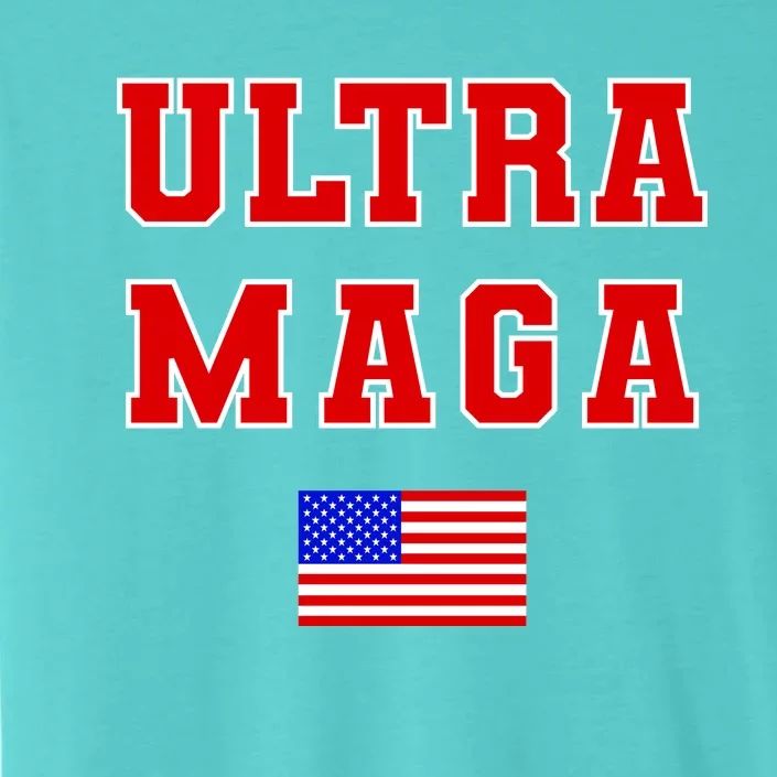 Ultra MAGA Varsity USA United States Flag Logo ChromaSoft Performance T-Shirt