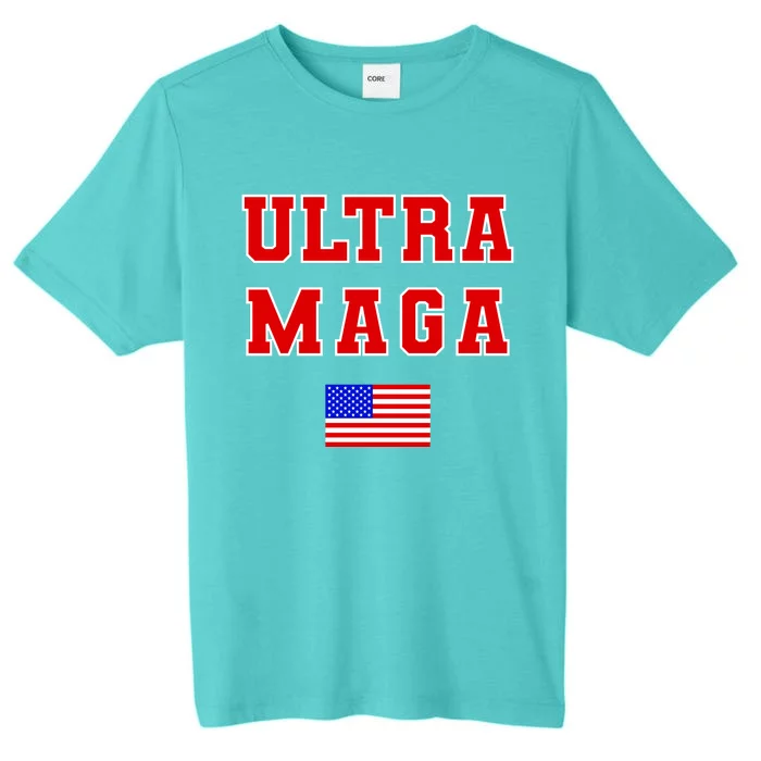 Ultra MAGA Varsity USA United States Flag Logo ChromaSoft Performance T-Shirt