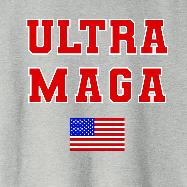 Ultra MAGA Varsity USA United States Flag Logo Women's Crop Top Tee