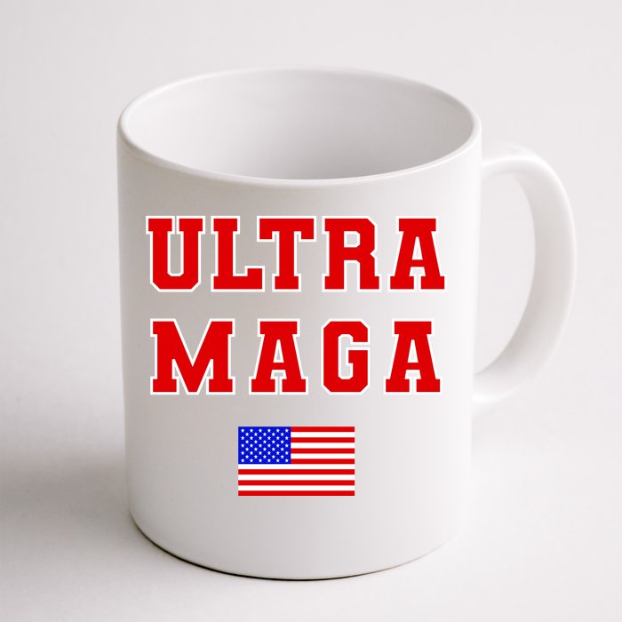 Ultra MAGA Varsity USA United States Flag Logo Front & Back Coffee Mug