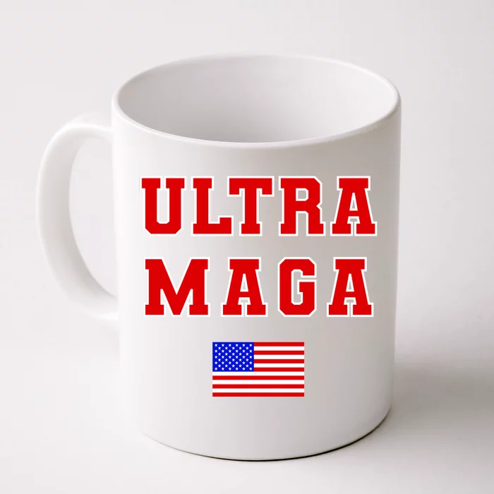 Ultra MAGA Varsity USA United States Flag Logo Front & Back Coffee Mug