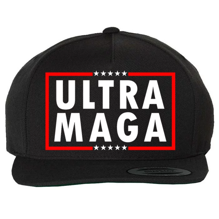 Ultra MAGA Varsity USA United States Of America Wool Snapback Cap