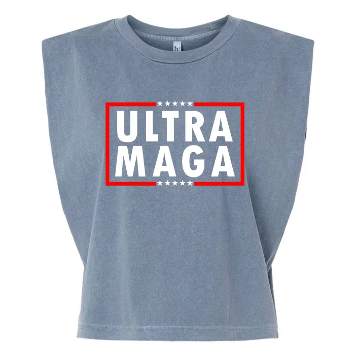 Ultra MAGA Varsity USA United States Of America Garment-Dyed Women's Muscle Tee