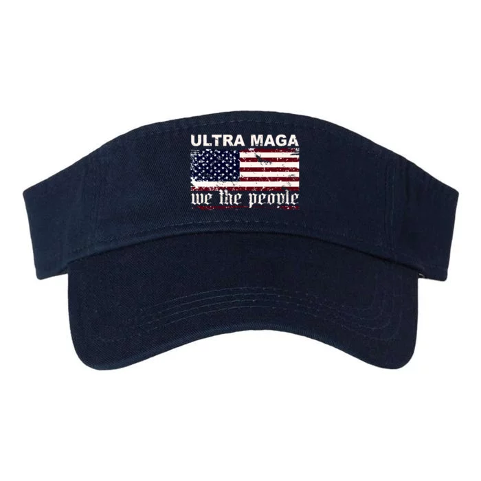 Ultra Maga We The People USA Flag Vintage Valucap Bio-Washed Visor