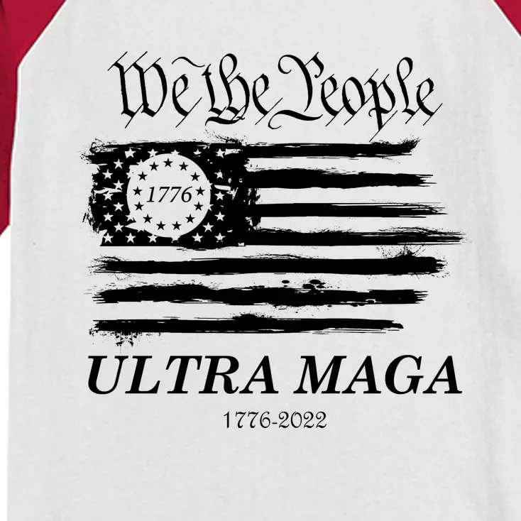 Ultra MAGA We The People Proud Betsy Ross Flag 1776 2022 Kids Colorblock Raglan Jersey