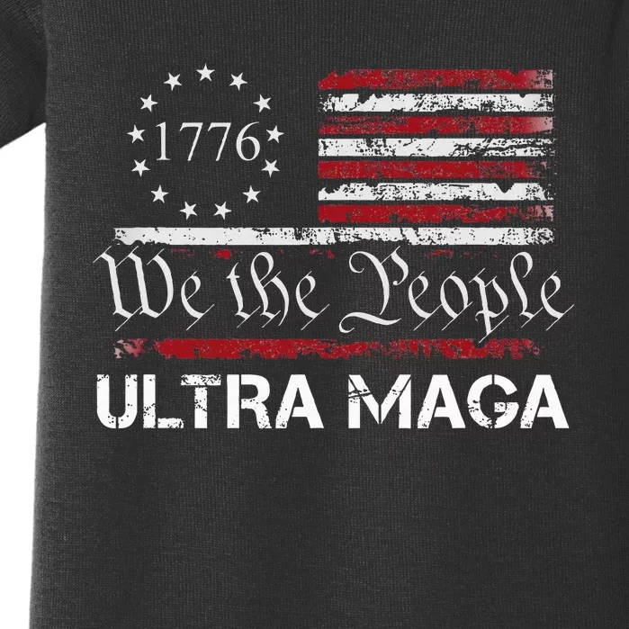 Ultra Maga We The People Proud Republican Usa Flag Baby Bodysuit