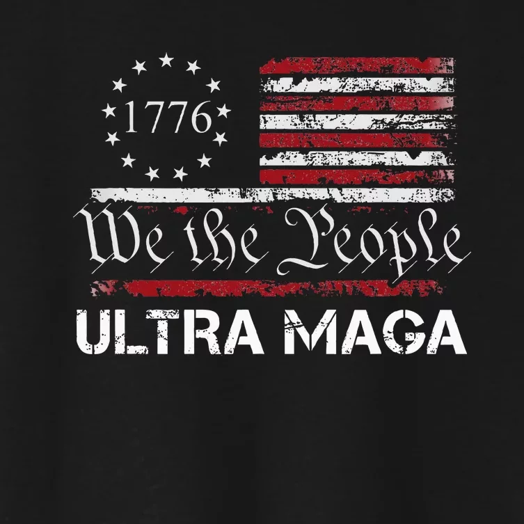 Ultra Maga We The People Proud Republican Usa Flag Women's Crop Top Tee