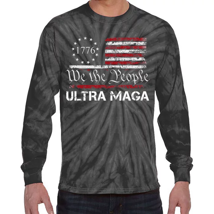 Ultra Maga We The People Proud Republican Usa Flag Tie-Dye Long Sleeve Shirt