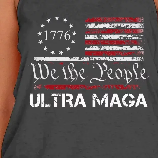 Ultra Maga We The People Proud Republican Usa Flag Women's Knotted Racerback Tank