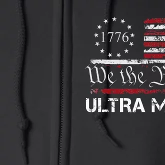 Ultra Maga We The People Proud Republican Usa Flag Full Zip Hoodie