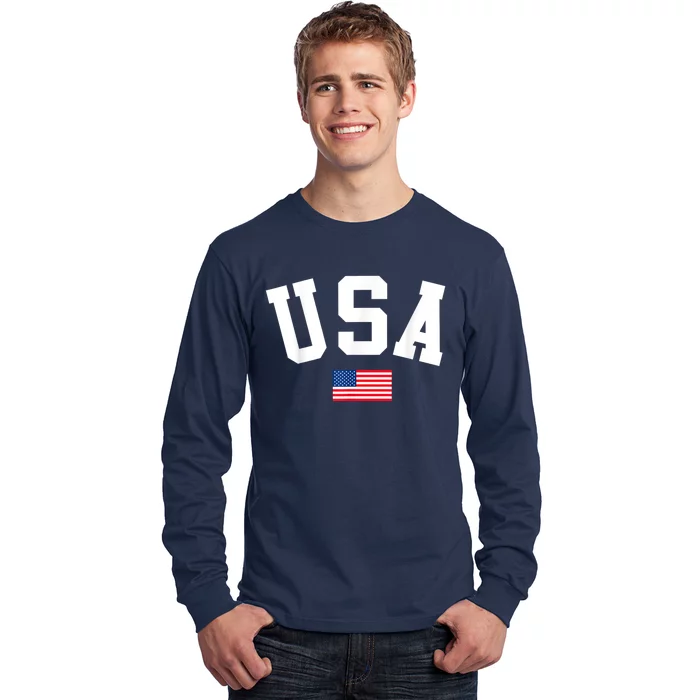 USA Men Women American Flag Patriotic 4th Of July Long Sleeve Shirt