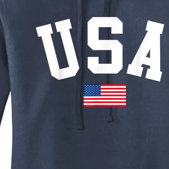 USA Men Women American Flag Patriotic 4th Of July Women's Pullover Hoodie