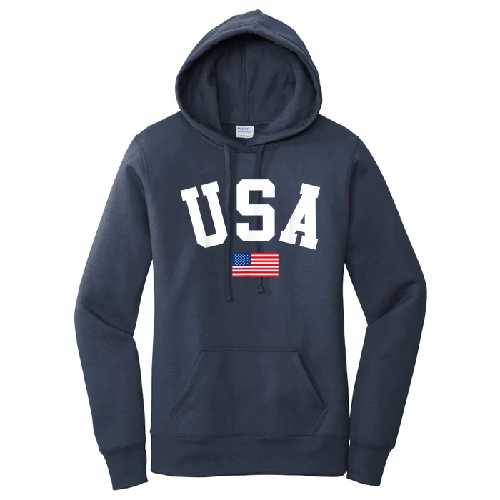 USA Men Women American Flag Patriotic 4th Of July Women's Pullover Hoodie