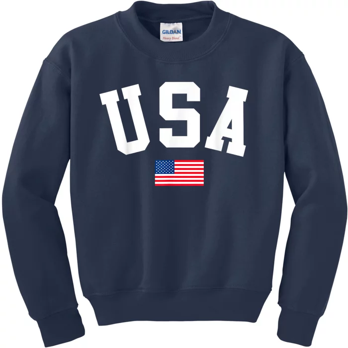 USA Men Women American Flag Patriotic 4th Of July Kids Sweatshirt