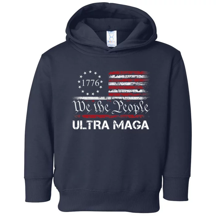 Ultra MAGA We The People Proud Republican USA Flag Toddler Hoodie