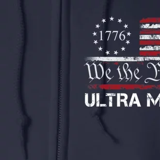 Ultra MAGA We The People Proud Republican USA Flag Full Zip Hoodie