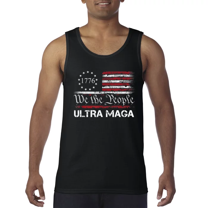 Ultra Maga We The People Proud Republican Usa Flag Tank Top