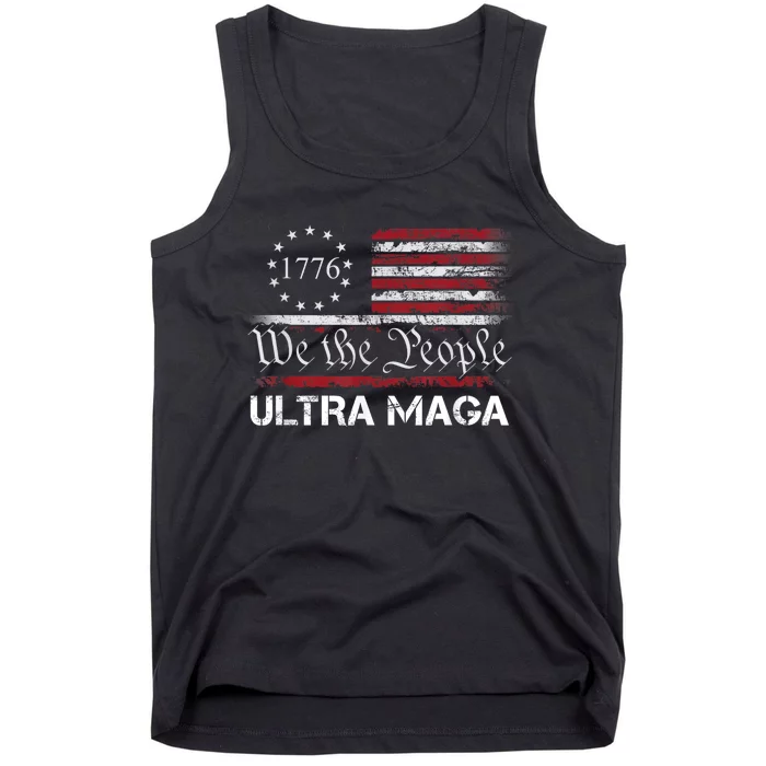 Ultra Maga We The People Proud Republican Usa Flag Tank Top