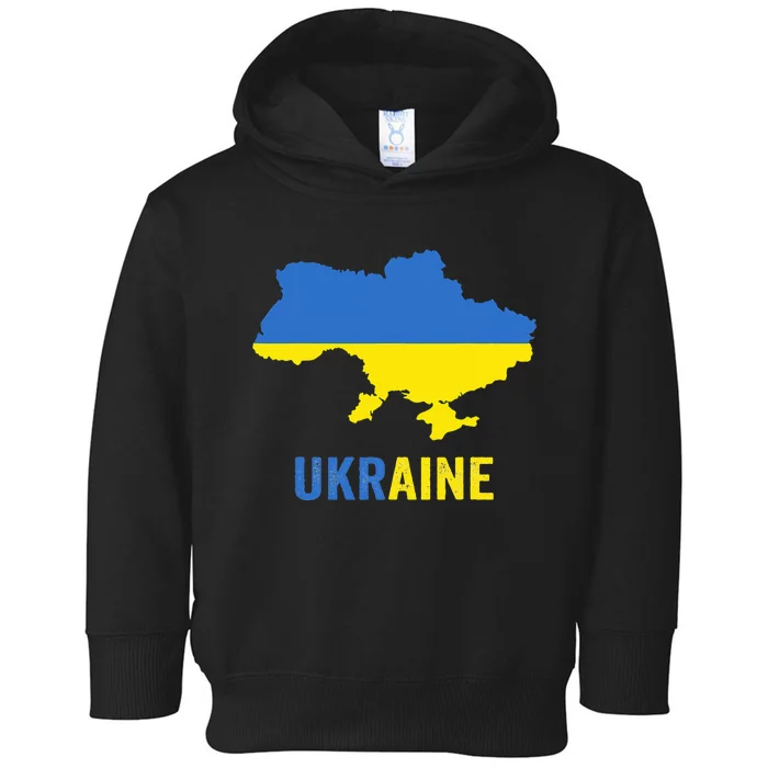 Ukraine Map With Flag Colours Ukrainian Pride Toddler Hoodie