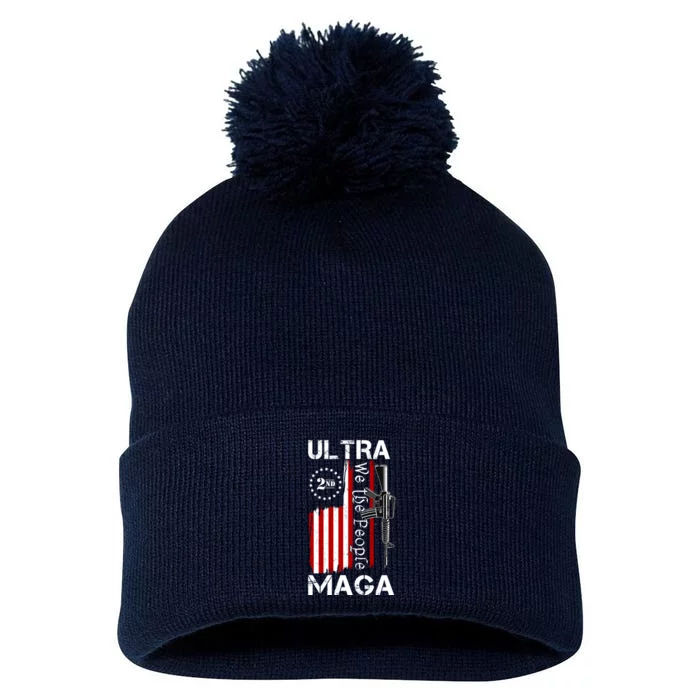 Ultra MAGA We The People 2nd Amendment Pom Pom 12in Knit Beanie