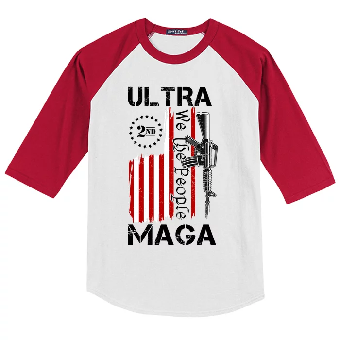 Ultra MAGA We The People 2nd Amendment Kids Colorblock Raglan Jersey